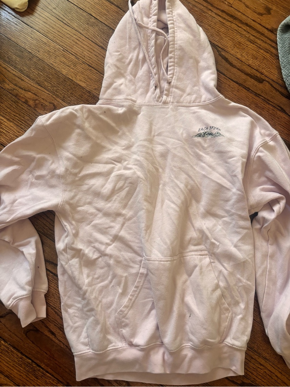 Light Pink Zach Bryan Hoodie with Small Chest Logo